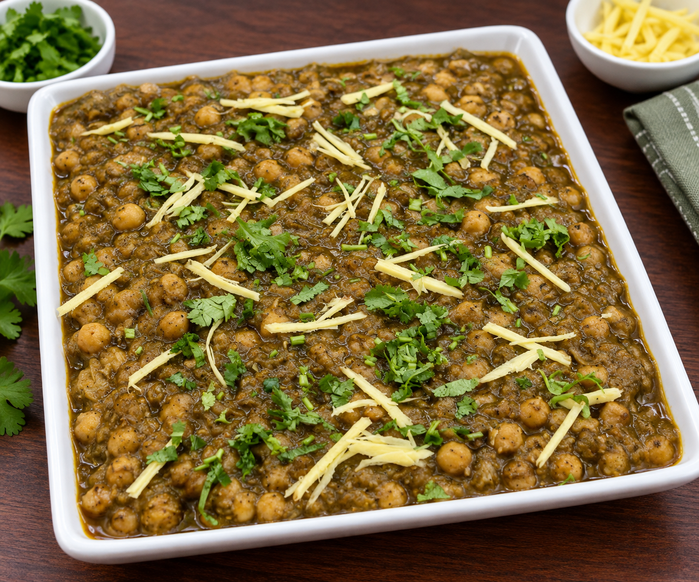 Chikkad Chhole with chickpeas and spinach gravy